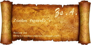 Zsebe Agenór névjegykártya